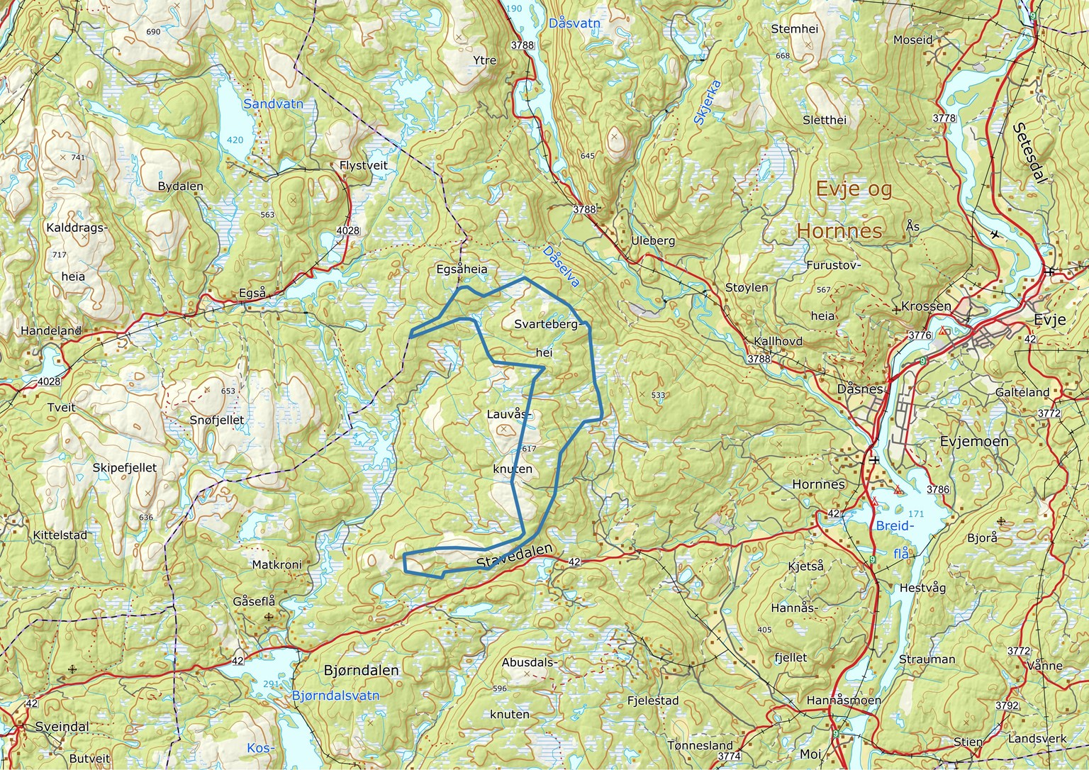 Tveiteheia Kart Brosjyre