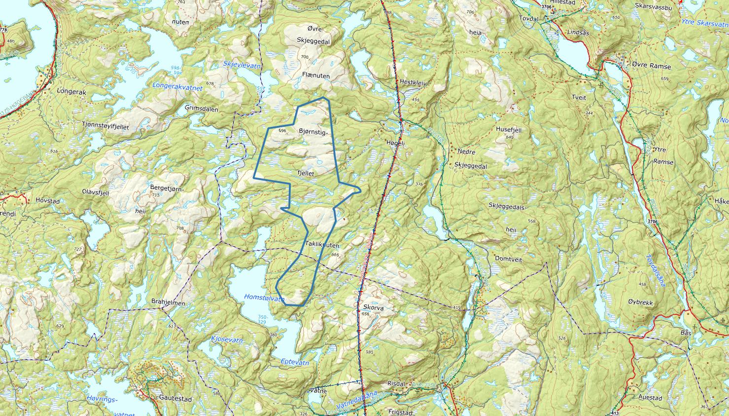 Kart Hjemmeside Bjørnstigfjellet